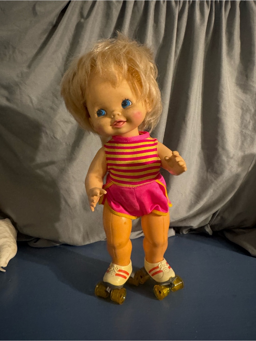 Mattel Pink & Yellow Striped Roller Skate Doll